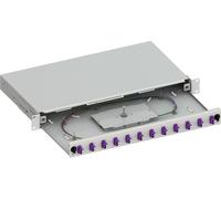 Techly Professional 623110 Cassetto Ottico 19" Scorrevole con 12 Bussole e 24 Pigtails LC Duplex Multimodale OM4 Grigio Grigio