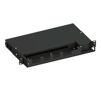 Techly Professional 623127 Cassetto Ottico 19" Pivot con Piastra Frontale per 24 LC Duplex/24 SC Simplex/24 E2000® Simplex, Nero Nero