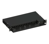 Techly Professional 623134 Cassetto Ottico 19" Pivot con Piastra Frontale per 12 LC Duplex/12 SC Simplex/12 E2000® Simplex, Nero Nero