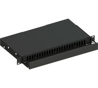 Techly Professional 623141 Cassetto Ottico 19" Scorrevole con Piastra Frontale per 24 Bussole SC Duplex, Nero Nero