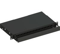 Techly Professional 623158 Cassetto Ottico 19" Scorrevole Piastra Frontale per 24 SC Simplex/24 E2000/24 LC Duplex, Nero Nero