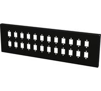 Techly Professional 623172 Piastra Adattatrice per 24 Adattatori a Bussola SC Simplex o 24 LC Duplex, Nera Nero