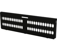 Techly Professional 623202 Piastra Adattatrice per 48 Adattatori a Bussola SC Simplex/24/48 LC Duplex/48 E2000 Simplex, Nera Nero