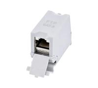 Techly Professional 624544 Adattatore per Guida DIN Cat.6 RJ45 F/F STP Grigio