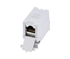 Techly Professional 624544 Adattatore per Guida DIN Cat.6 RJ45 F/F STP Grigio