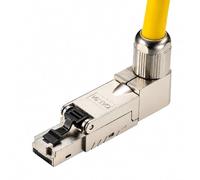 Techly Professional 624582 Connettore Plug RJ45 8P8C Cat.6A Schermato STP con Angolo di 90° Silver