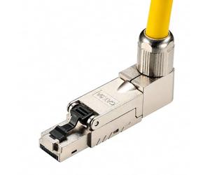 Techly Professional 624582 Connettore Plug RJ45 8P8C Cat.6A Schermato STP con Angolo di 90° Silver