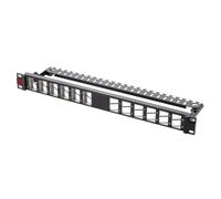 Techly Professional 624599 Pannello Patch di Distribuzione FTP 1U 24 Posti RJ45 Uscita Inclinata Nero