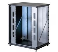 Techly Armadio Rack 19" a muro 366846 16U P 600mm L 800mm porta vetro Nero