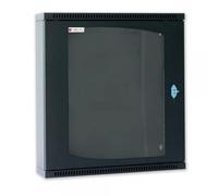 Techly Professional Armadio Rack 19'' Flat a muro 027972, 12 unità, p.30 cm, sezione unica, Nero