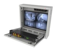 TECHLY PROFESSIONAL box di sicurezza per dvr e sistemi di videosorveglianza con doppia serratura staffa 19 pollici e ventilazione integrata grigio ral7035