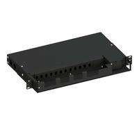 Techly Professional 623134 Cassetto Ottico 19" Pivot con Piastra Frontale per 12 LC Duplex/12 SC Simplex/12 E2000® Simplex, Nero Nero