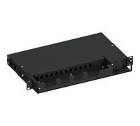 Techly Professional 623134 Cassetto Ottico 19" Pivot con Piastra Frontale per 12 LC Duplex/12 SC Simplex/12 E2000® Simplex, Nero Nero