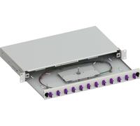 Techly Professional 623110 Cassetto Ottico 19" Scorrevole con 12 Bussole e 24 Pigtails LC Duplex Multimodale OM4 Grigio Grigio