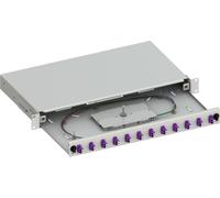 Techly Professional 623110 Cassetto Ottico 19" Scorrevole con 12 Bussole e 24 Pigtails LC Duplex Multimodale OM4 Grigio Grigio