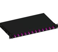 Techly Professional 623073 Cassetto Ottico 19" Scorrevole con 12 Bussole LC Duplex Multimodale OM4 Nero Nero