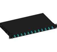 Techly Professional 623066 Cassetto Ottico 19" Scorrevole con 12 Bussole LC Duplex Multimodale OM3 Nero Nero