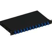 Techly Professional 623035 Cassetto Ottico 19" Scorrevole con 12 Bussole SC Duplex Monomodale Nero Nero