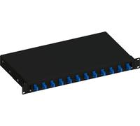 Techly Professional 623028 Cassetto Ottico 19" Scorrevole con 12 Bussole SC Simplex Monomodale Nero Nero