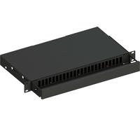 Techly Professional 623141 Cassetto Ottico 19" Scorrevole con Piastra Frontale per 24 Bussole SC Duplex, Nero Nero