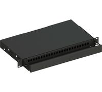 Techly Professional 623158 Cassetto Ottico 19" Scorrevole Piastra Frontale per 24 SC Simplex/24 E2000/24 LC Duplex, Nero Nero