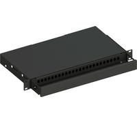 Techly Professional 623158 Cassetto Ottico 19" Scorrevole Piastra Frontale per 24 SC Simplex/24 E2000/24 LC Duplex, Nero Nero