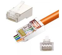 Techly Professional 621055 Confezione 100 Plug modulari RJ45 Passanti Cat6 STP Silver