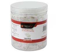 Techly Professional Confezione 100 Plug RJ45 UTP per Cavo Rigido Cat.5E