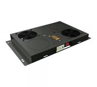 Techly Professional Kit di Ventilazione a Soffitto per Rack 19'' 2 Ventole Nero