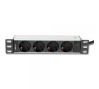 Techly Professional Multipresa 4 Posti da Rack 10'' Spina Schuko Angolata 1U Ins