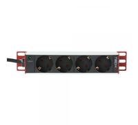 Techly Professional Multipresa 4 Posti da Rack 10'' Spina Schuko Angolata 1U Ins