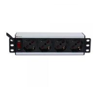Techly Professional Multipresa 4 posti UNEL da Rack 10'' con Interruttore Spina