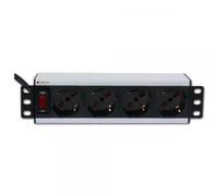 Techly Professional Multipresa 4 posti UNEL da Rack 10'' con Interruttore Spina