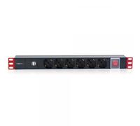Techly Professional Multipresa 6 Posti da Rack 19'' con Interruttore 2xUSB Spina