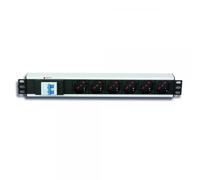Techly Professional Multipresa 6 Posti da Rack 19'' con Magnetotermico Spina C14