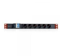 Techly Professional Multipresa per Rack 19'' 6 posti con magnetotermico e spina Schuko