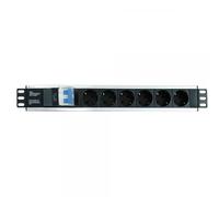 Techly Professional Multipresa 6 Posti da Rack 19'' con Magnetotermico Spina Sch