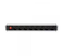 Techly Professional Multipresa 8 Posti da Rack 19'' con Interruttore Spina Itali