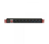 Techly Professional Multipresa 8 Posti da Rack 19'' con Interruttore Spina Schuk