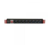 Multipresa 8 Posti da Rack 19'' con Interruttore Spina Schuko Angolata 1U