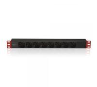 Techly Professional Multipresa da rack 19'' 1U 107746 8 posti con connettore C14 Nero/Rosso