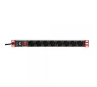 Techly Professional Multipresa 8 Posti da Rack 19'' Spina Schuko Angolata 1U