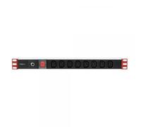 Techly Professional Multipresa 8 Posti da Rack 19'' Spina Schuko Angolata 1U