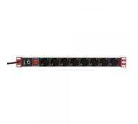Techly Professional Multipresa 8 Posti da Rack 19'' Spina Schuko Angolata 1U