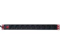 Techly Professional Multipresa 9 Posti da Rack 19'' con Interruttore Spina Schuk