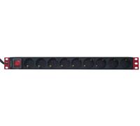 Techly Professional Multipresa 9 Posti da Rack 19'' con Interruttore Spina Schuk