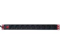 Techly Professional Multipresa 9 Posti da Rack 19'' con Interruttore Spina Schuk