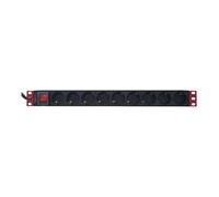 Techly I-CASE STRIP-91UD Barra di alimentazione 19' 1U X9 - prese Schuko