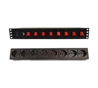 Techly Professional Multipresa a 8 Posti da Rack 19'' con 8 Interruttori Luminos