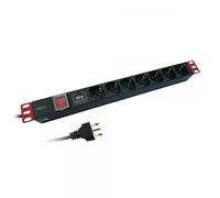 Techly Professional Multipresa da Rack 19'' 7 Posti con limitatore da sovratensi